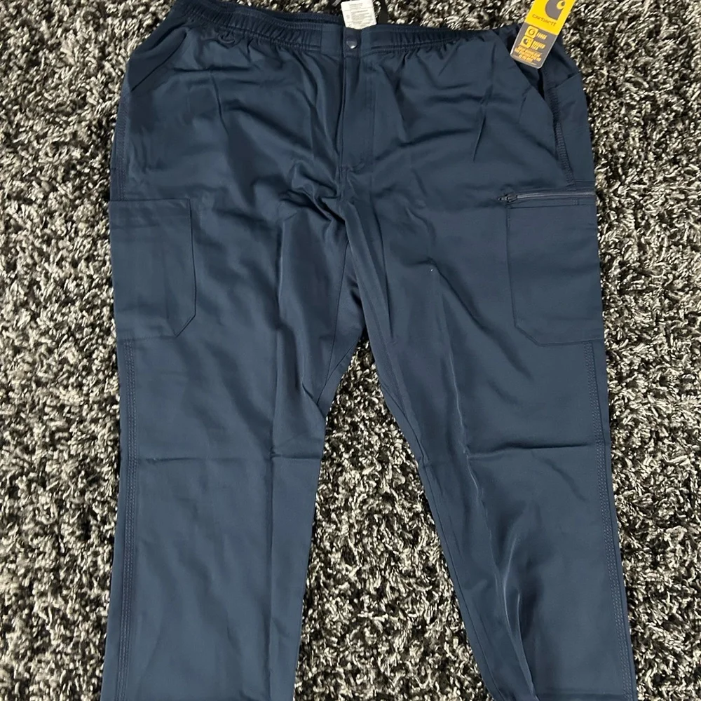 NWT Carhartt Force Modern Fit Twill Straight Leg Scrub Pants - Men's XL Short - Picture 1 of 8